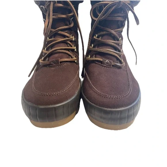 Sperry Women's Boots Torrent Lace Up Brown Leather Faux Fur Trim Winter Size 9.5 - Picture 9 of 16